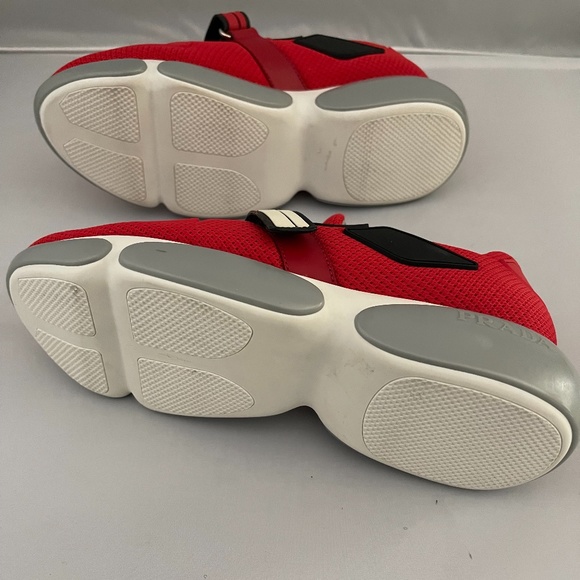 Prada Cloud Bust Knit Trainer with Logo Strap - Picture 4 of 11